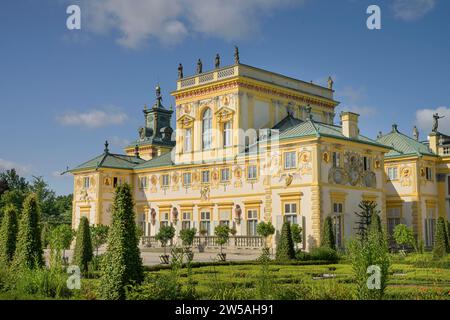 Gartenseite, Schloss Wilanow, Warschau, Woiwodschaft Mazowien, Polen Stockfoto