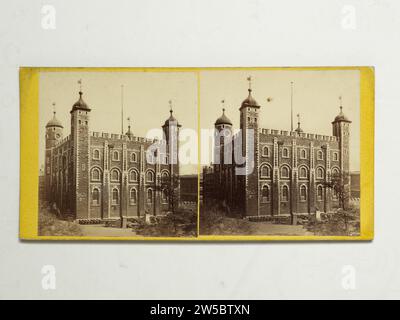 Stereoskopische Fotografie von J. Davis Burton, die den White Tower im Tower of London um 1870 zeigt Stockfoto