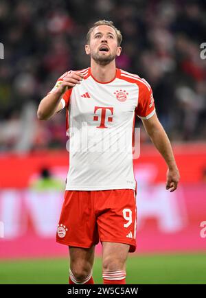 Harry Kane FC Bayern München FCB (09) enttäuscht, Allianz Arena, München, Bayern, Deutschland Stockfoto