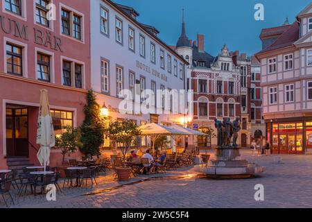 Marktplatz, Quedlinburg, Bodetal, Harz, Sachsen-Anhalt, Deutschland, Quedlinburg, Sachsen-Anhalt, Deutschland Stockfoto