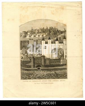 Stahlstich mit dem Titel „The Tower of London in King Henry the Sixth's Reign“. Veröffentlicht als Platte 47 von E. W. Brayley, Londiniana, London, 1828 Stockfoto