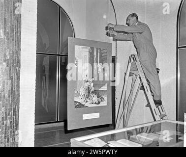 Stadtrat Dr. P.J. Koets im Maagdenhuis aan het Spui wird am Donnerstag während der Einrichtung ca. April 1964 Stockfoto