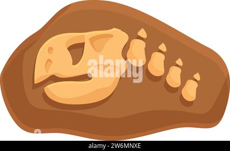 Kopf Dinosaurier Fossil Icon Cartoon Vektor. Geologische Böden. Schlammschicht Stock Vektor