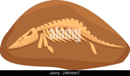 Boden Dinosaurier Sediment Symbol Cartoon Vektor. Lernbiologie. Bodenschlammschicht Stock Vektor