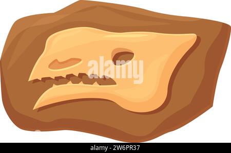 Skelett Dinosaurier Icon Cartoon Vektor. Knochenschlammschicht. Museumsland Stock Vektor