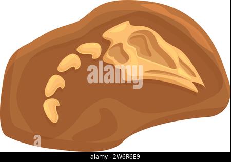 Boden Dinosaurier Sediment Symbol Cartoon Vektor. Bodenschlammschicht. Biologiemuseum Stock Vektor