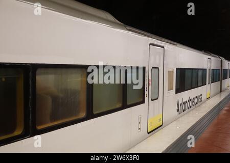 Arlanda Express die Flughafenbahnverbindung zwischen dem Hauptbahnhof Stockholm und dem Flughafen Stockholm Arlana, Schweden Stockfoto