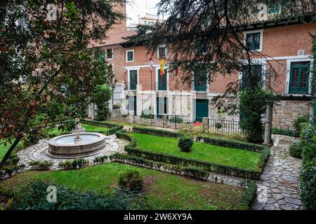 Ehemaliges Haus von Cervantes in der Altstadt der monumentalen Stadt Valladolid. Stockfoto