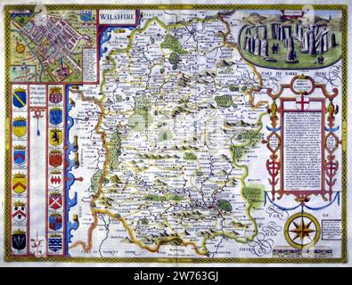 Wiltshire – John Speed Karte, 1611. Stockfoto