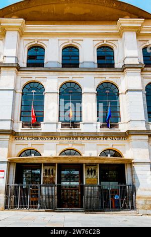 Das Real Conservatorio Superior de Música de Madrid ist eine Hochschule für Musik, die älteste öffentliche Institution der Musikerziehung in Spanien, die prov Stockfoto