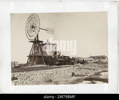 Windmühle in Laramie von Andrew J Russell. Stockfoto