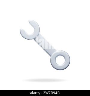 3D-Schraubenschlüssel isoliert auf weiß Stock Vektor