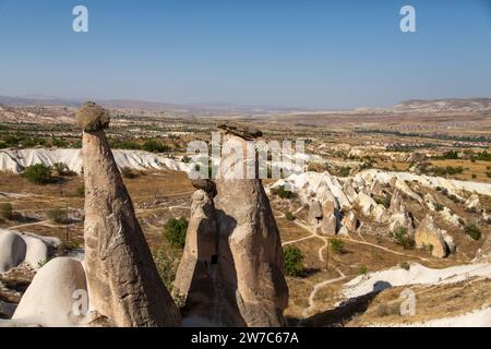 05.09.2017, Türkei, Ortahisar, Nevsehir - beliebter Aussichtspunkt im Goereme Nationalpark in Kappadokien, mit Tuffsteinen im Bild. 00A170905D267 Stockfoto