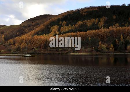 Herbstblick über Loch Lochy bei Laggan Schleusen, Caledonian Canal, Great Glen, Highlands von Schottland Stockfoto