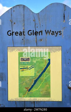 Great Glen Ways Wegweiser, Fort Augustus, Highlands of Scotland Stockfoto