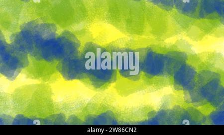 Hintergrund Textur getragene Wand mit Tintenpinselstrichen mit Farben von brasilien bemalt. Stockfoto