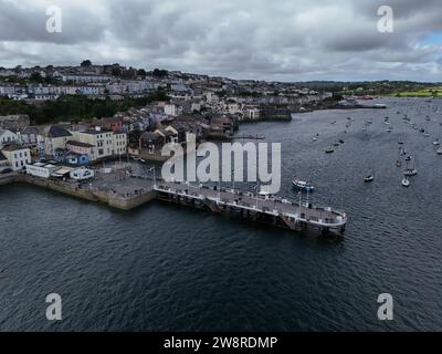 Pier Falmouth Cornwall UK Drohne, Luftfahrt Stockfoto