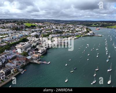 Uferfront Falmouth Cornwall UK Drohne, Luftfahrt Stockfoto