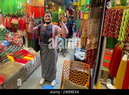 Der Perlenmarkt in der Gegend von Asan - Kathmandu, Nepal Stockfoto