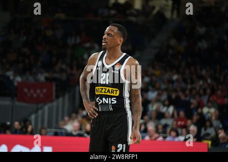 James William Nunnally von Partizan Mozzart betete Belgrad während der Turkish Airlines EuroLeague zwischen Real Madrid und Partizan Belgrad in Wizink Stockfoto