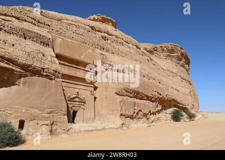 Nabatäische Grabkammer in Hegra in Saudi-Arabien Stockfoto