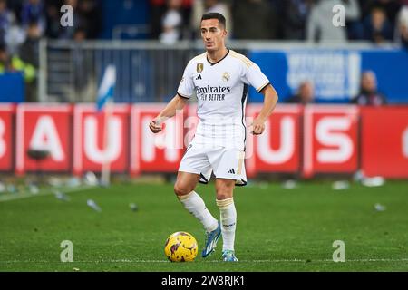 Alava, Spanien. Dezember 2023. Lucas Vazquez von Real Madrid CF in Aktion während des LaLiga EA Sports Matches zwischen Deportivo Alaves und Real Madrid CF im Mendizorrotza Stadion. Vitoria-Gasteiz, Alava, Spanien. Dezember 2023. Stockfoto