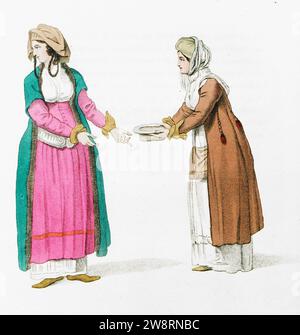 Frauen der Insel Andros - Dalvimart Octavien - 1804. Stockfoto