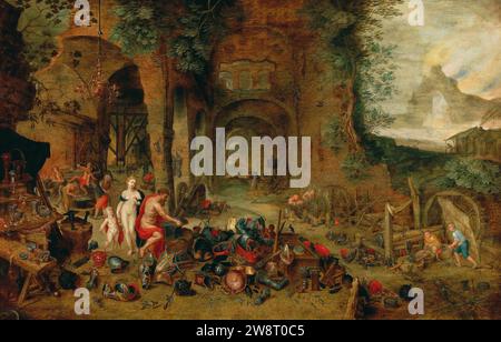 Workshop von Jan Brueghel (II) - Venus in der Schmiede von Vulkan. Stockfoto