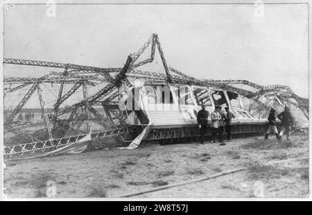 Wrack der Deutschen Marine Luftschiff L.2, 17. Okt. 1913 Stockfoto