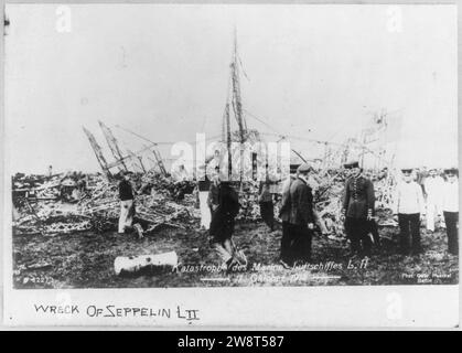 Wrack der Deutschen Marine Luftschiff L.2, 17. Okt. 1913 Stockfoto