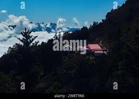 Wolkenmeer auf dem Weg zum Jiaming See, Taitung, Taiwan Stockfoto