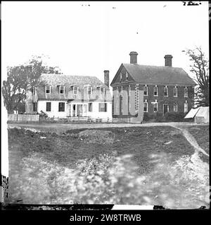 Yorktown, Virginia Thomas Nelson House (rechts), das als Krankenhaus genutzt wurde; 1781 diente Lord Cornwallis als Hauptquartier Stockfoto