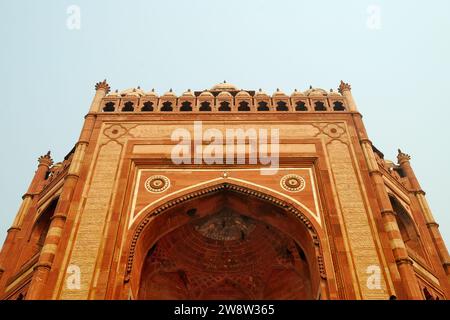 Teilweiser Blick auf Buland Darwaja, Fatehpur Sikri, Uttar Pradesh, Indien Stockfoto