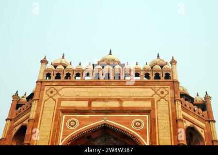 Teilweiser Blick auf Buland Darwaja, Fatehpur Sikri, Uttar Pradesh, Indien Stockfoto