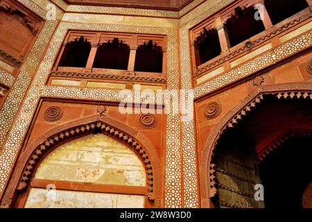 Teilweiser Blick auf Buland Darwaja, Fatehpur Sikri, Uttar Pradesh, Indien Stockfoto