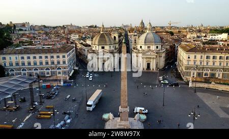 Drohnenfoto piazza del popolo Rom Italien europa Stockfoto