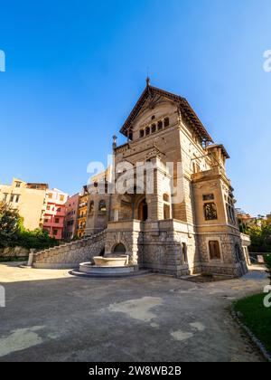 Villino Florio all'Olivuzza ist ein denkmalgeschütztes historisches Gebäude, entworfen im eklektischen Jugendstil (Freiheit) von Ernesto Basile - Palermo, Sizilien, Italien Stockfoto