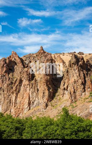 Zagged Rock Formationen im Succor Creek State Natural Area, Oregon Stockfoto