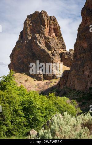 Zagged Rock Formationen im Succor Creek State Natural Area, Oregon Stockfoto