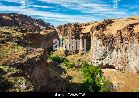 Zagged Rock Formationen im Succor Creek State Natural Area, Oregon Stockfoto