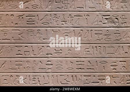 Ägyptische Hieroglyphen, Metropolitan Museum of Art, New York. Stockfoto