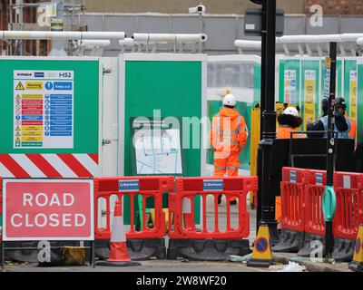 Arbeiter auf der Euston HS2 Baustelle, London, Großbritannien Stockfoto