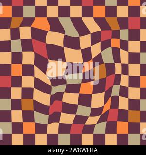 Prints im Cartoon-Stil mit Blumen und Pilzen, Gläsern und Retro-Elementen. Kostenloser Geist lustige Hintergründe. Böhmische nahtlose Muster aus den 70er Jahren Stock Vektor