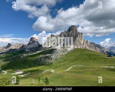 Drohnenfoto Giau Pass Dolomiten Italien europa Stockfoto