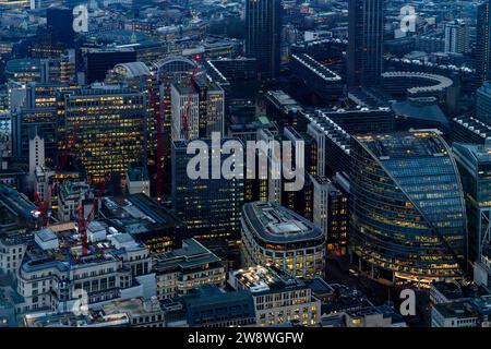 Eine Luftaufnahme der City of London, aufgenommen von der Horizon 22 Viewing Platform, London, Großbritannien Stockfoto