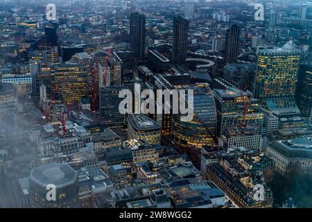 Eine Luftaufnahme der City of London, aufgenommen von der Horizon 22 Viewing Platform, London, Großbritannien Stockfoto