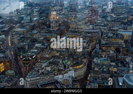 Eine Luftaufnahme der City of London, aufgenommen von der Horizon 22 Viewing Platform, London, Großbritannien Stockfoto