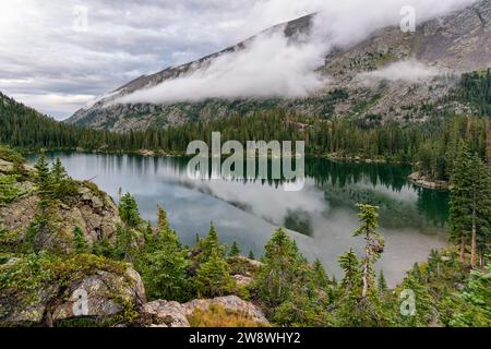 Moody Afternoon am Harvey Lake in der Holy Cross Wilderness, Colorado Stockfoto