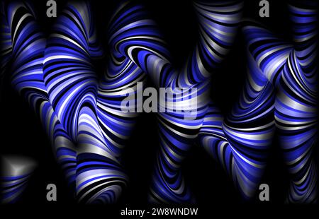 Abstrakte Linien und Wellen in Blau und weiß Stockfoto