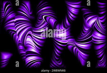 Abstrakte Linien und Wellen in violetter Farbe. Stockfoto